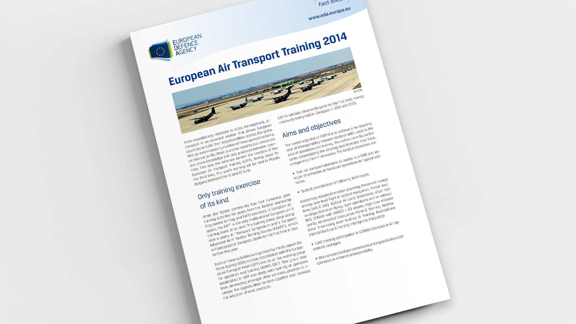 Factsheet European Air Transport Training 2014 (EATT14)