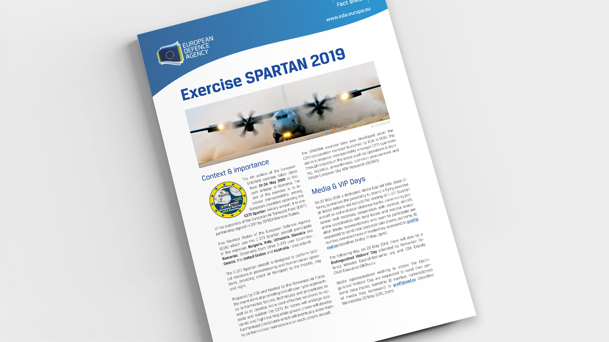 Factsheet Exercise SPARTAN 2019