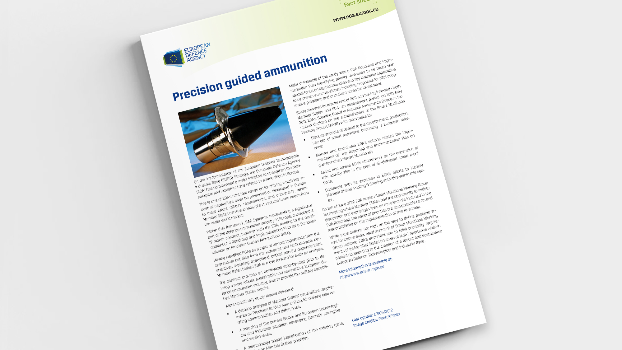 Factsheet Precise Guided Ammunition