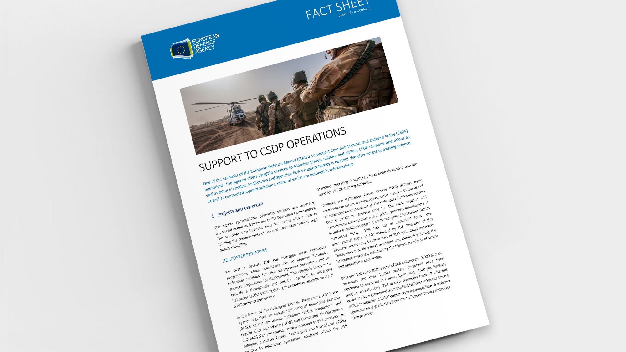 Factsheet Support to CSDP Operations
